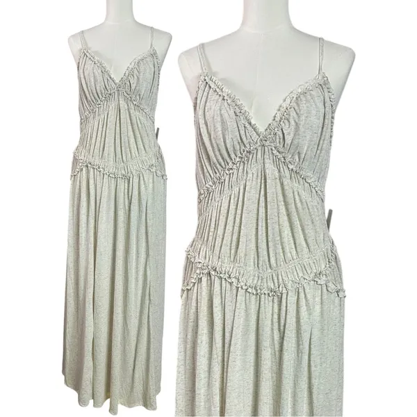 Free People Ethereal Beach Marina Muse Maxi Dress in Natural Neutral Small NWT - Image 5