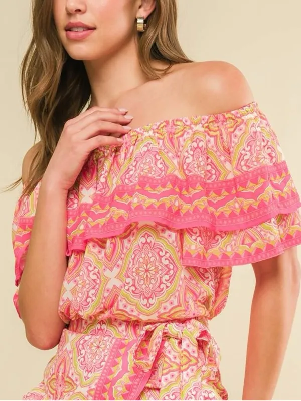 Flying Tomato SPREAD CHEER WOVEN RUFFLE OFF SHOULDER TOP - Image 3