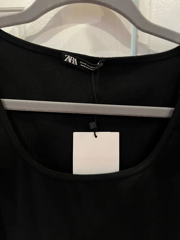 Black ZARA Ruffle Sleeve Bodysuit - Image 3