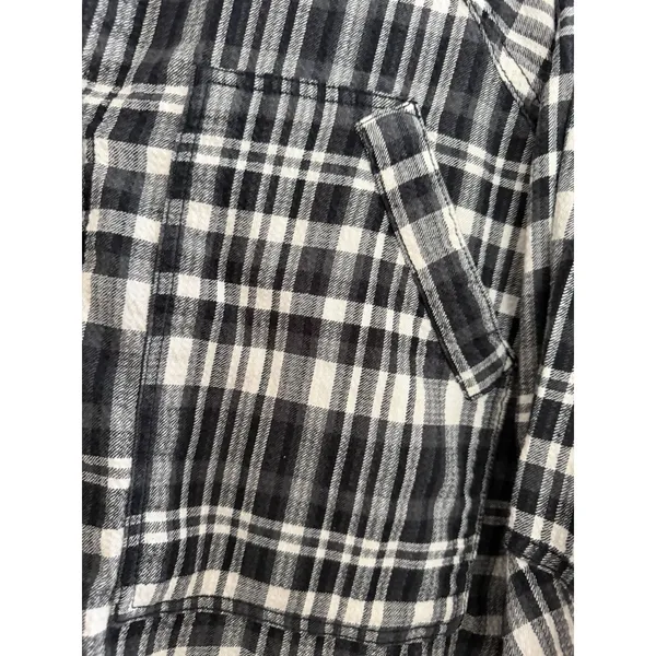 Free People We The‎ Free Indigo Skies White/Black Plaid Shirt Women's Size Small - Image 9
