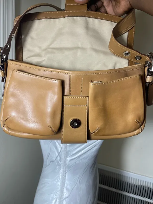 Coach Signature Sufflette leather handbag soho 9434 and purse Beige, Leather - Image 9