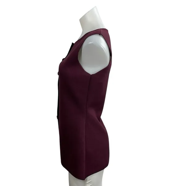 Zara Women's Boat Neck Sleeveless Button Up Tunic Peplum Tank Blouse Vest Top M - Image 2