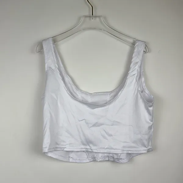 MOALLUOM White Bustier Crop Sleeveless Stretch Backless Y2k Corset Top 6-8 - Image 4