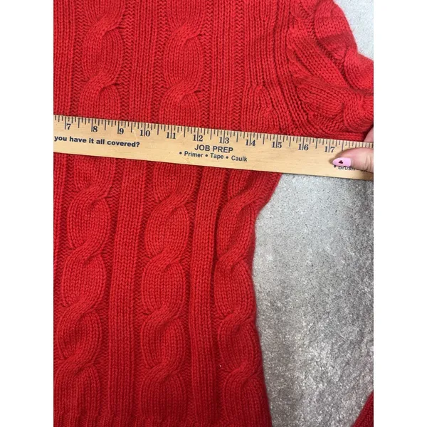Lilly Pulitzer Sweater Womens Medium Cable Knit‎ Cashmere Pullover Outerwear Red - Image 4