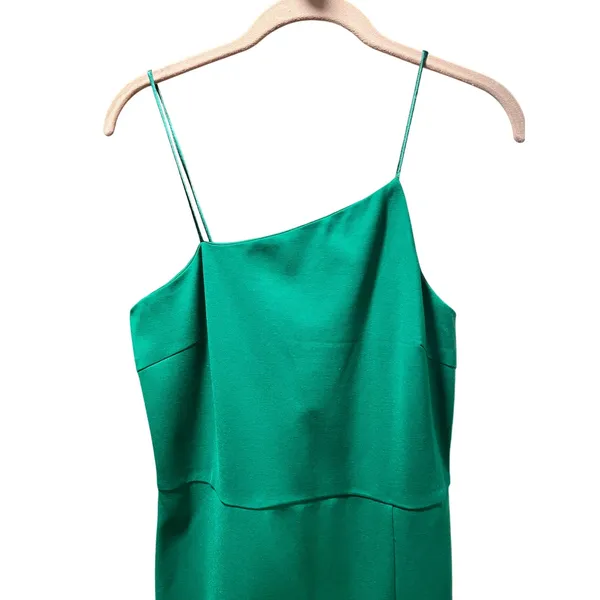 Billy J Boutique Green Spaghetti Strap Bodycon Slit Midi Dress Size US 10 - Image 4
