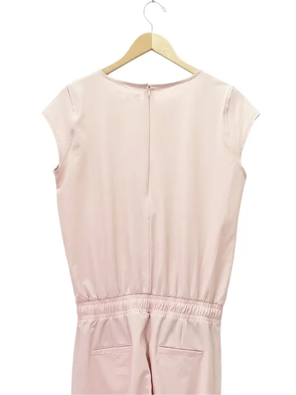 Albion Fit Jetsetter Jumpsuit Sz Medium Blush Pink Cap Sleeve Tapered Athleisure - Image 6