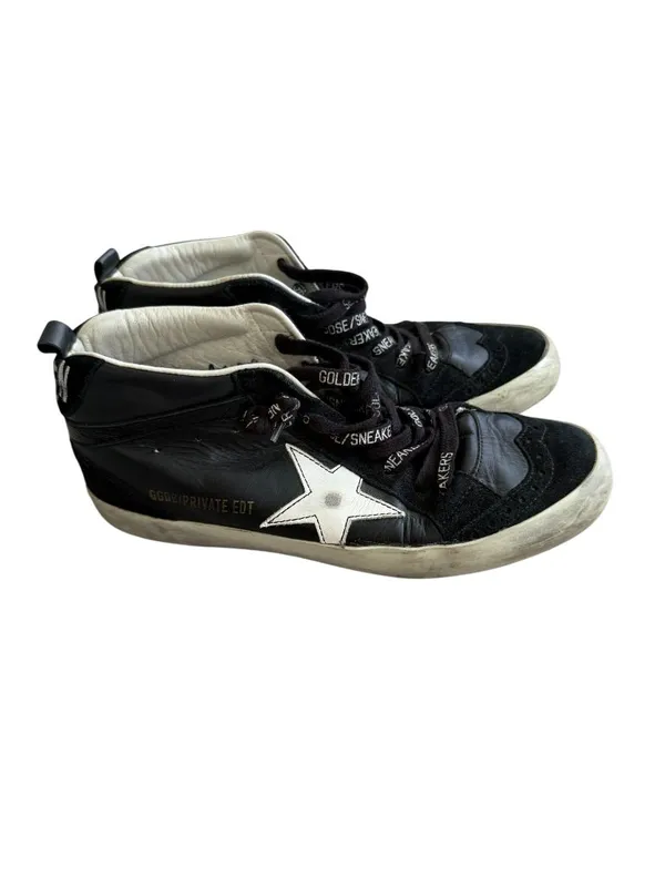 GOLDEN GOOSE Women’s Black Leather Hi Top Sneakers Size 36 / US 6 - Image 5