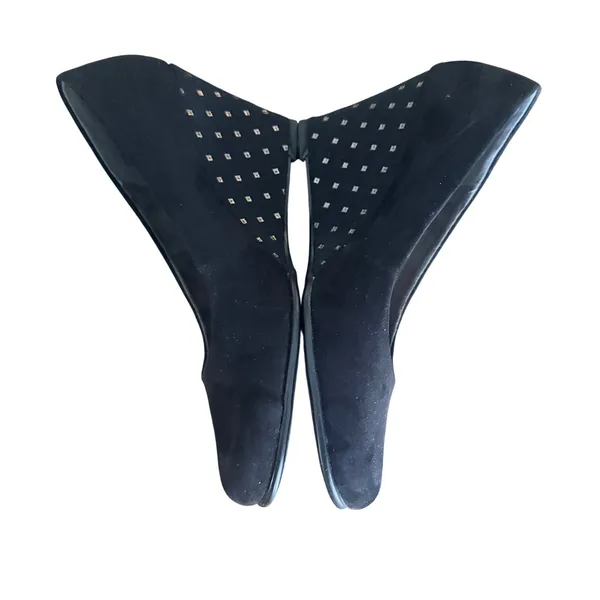 Suede‎ Aerosoles Plum Tree Black Dot Wedge Dress Shoes Size 8.5 Studded Detail - Image 4