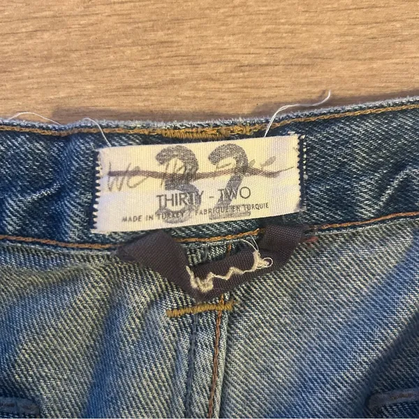 Free People We the Free CRVY Low Rise Siren Button Fly Straight in Blue Denim - Image 4