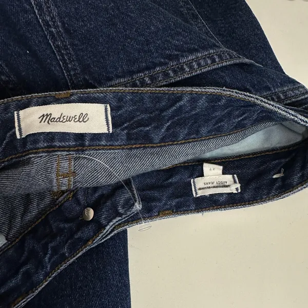 NEW Madewell Curvy Low-Slung Baggy Jeans in McKinney Wash Blue Rigid US 27 - Image 12