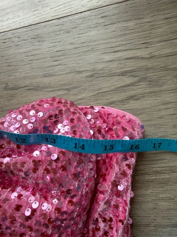 Faeriesty Pink Sequined Strapless Mini Dress Bow Peekaboo - Image 6