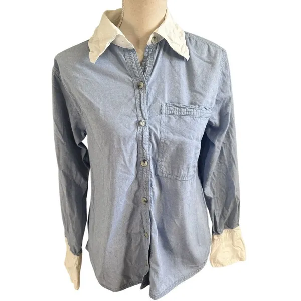 We The Free Tommy Oxford Shirt in blue XS - Image 3
