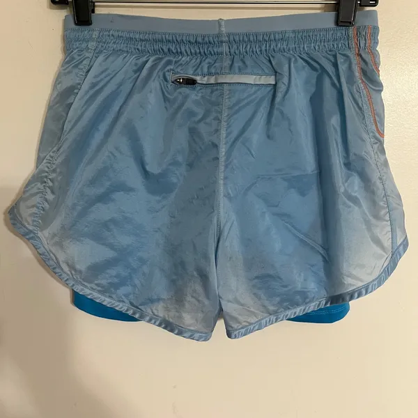 Nike Womens 2-in-1 Running Shorts Blue Compression Liner Size XS Toggle‎ Waist - Image 14