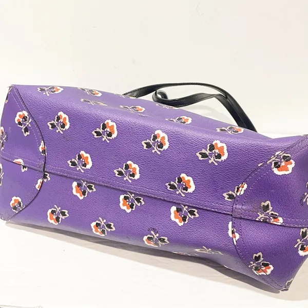 Coach‎ Reversible City Tote Black/Purple Flowers Coated Canvas F55688 Large Bag - Image 4