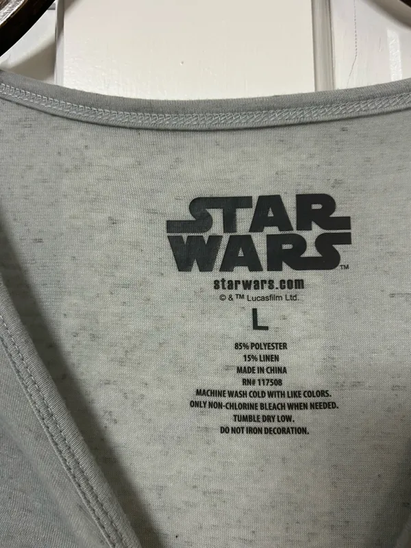 Star Wars Light Gray Logo Tee with Black Print - Image 3