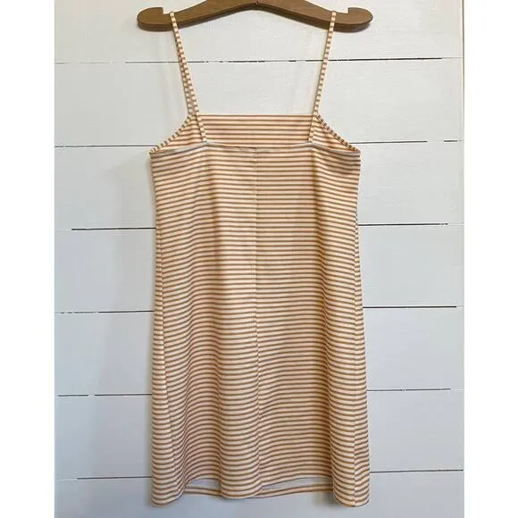 ZARA Orange White Spaghetti Stripe 90s Y2K Stretch Mini Dress -‎ S - Image 5