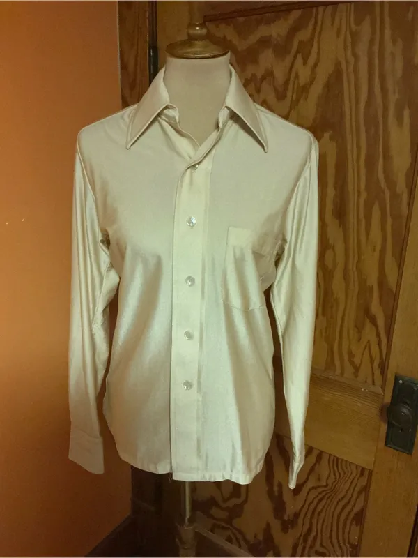 Vintage 70s Royal Knight Qiana Nylon Disco Shirt Dagger Collar - Image 5