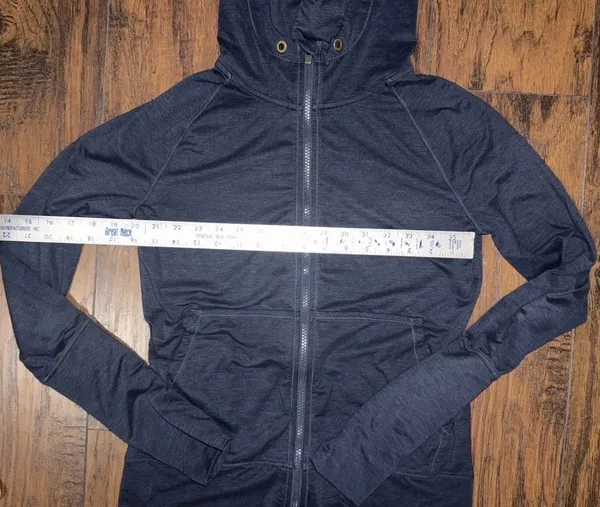 Athleta Performance Full Zip Hooded Athletic Jacket Womens Extra Small Navy Blue - Image 8