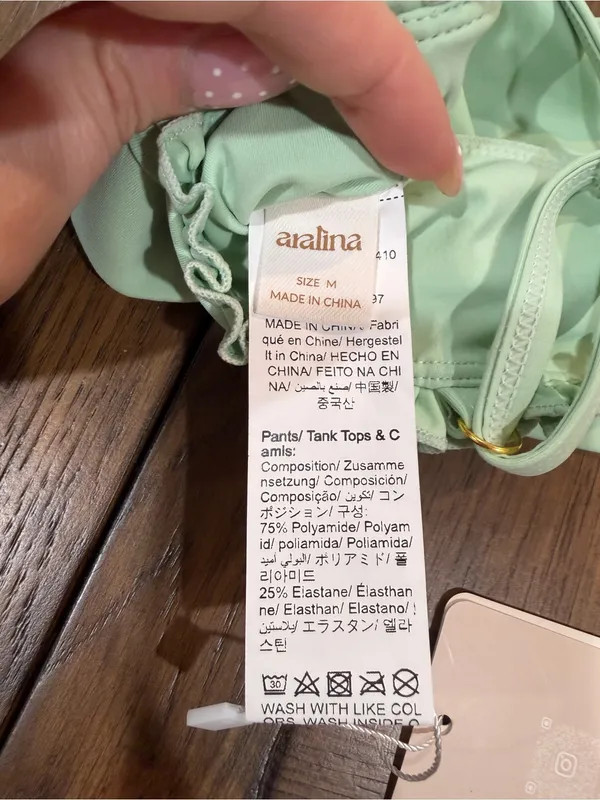 Aralina Mint Ruffle Trim workout bra Green Size M - Image 5