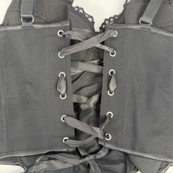 Sexy M Bustier Corset Bra Whimsigoth‎ Jezebel Lingerie Lace Underwire Long Line - Image 6