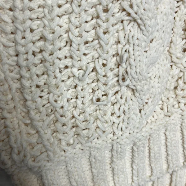 POL Chunky Knit Crew Neck Pullover Sweater Cream Size Small - Image 6