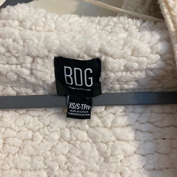 Oversized BDG Urban Outfitters Cream Ivory Sherpa Jacket‎ Size XS/Small - Image 2