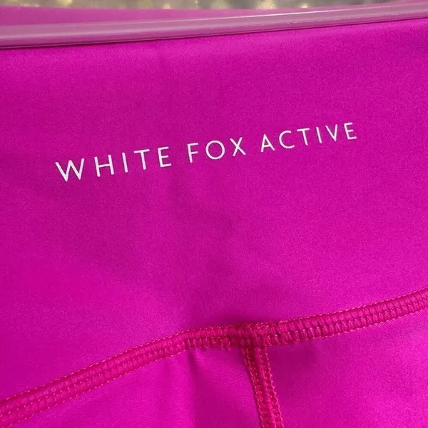 White Fox Active Alexis‎ Hot Pink Fuchsia Panel Leggings Large NWT - Image 5