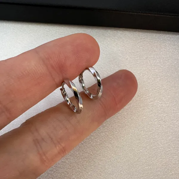 15mm Small Twist Silver Hoop Earrings for Men Women,Punk Hip Hop Unisex Style - Image 4