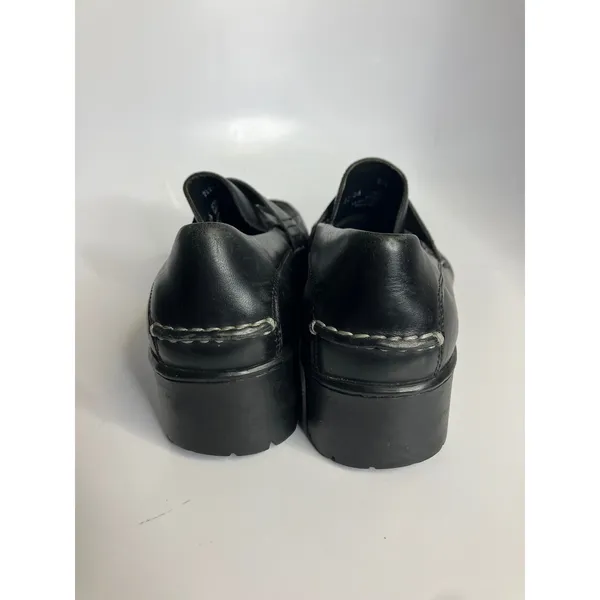 Y2K Bass Josephine black leather loafers lug sole women's size 9 Casual nautical - Image 4