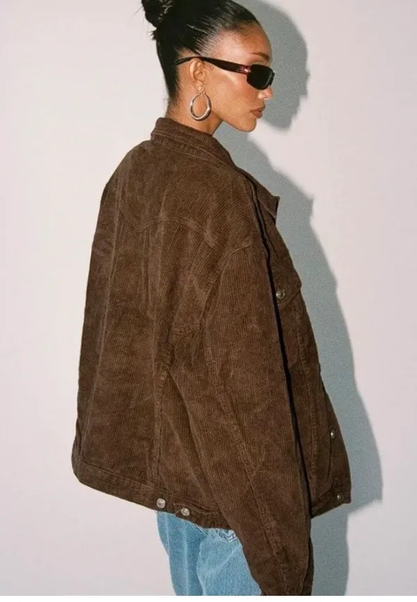 Princess Polly Corduroy Jacket Brown - Image 2