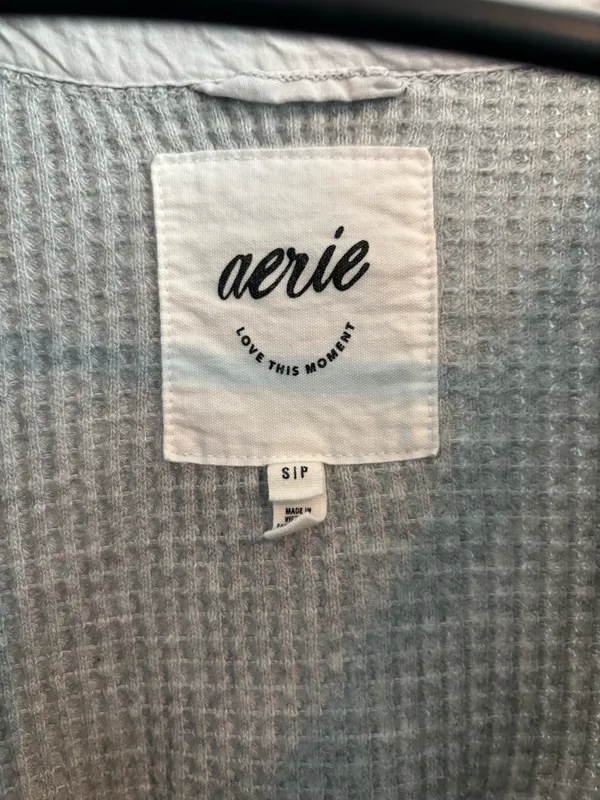 Aerie LumberJane Waffle Shirt Grey - Image 4