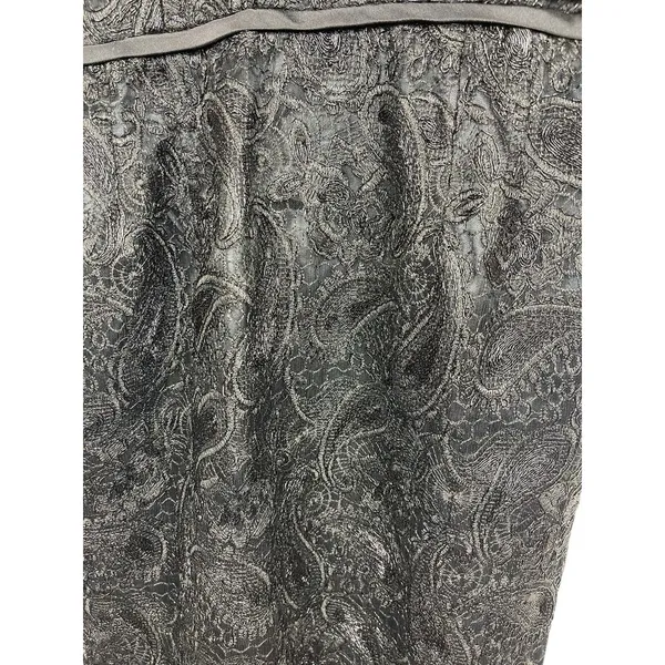 Lily & Taylor Black Lace Formal Dress Women’s 6 Satin Shawl Collar Midi Evening - Image 5