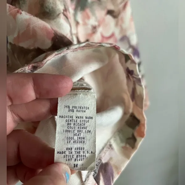 Vintage Pastel Floral Blazer Rose Garden Button Jacket Cottagecore M/L - Image 7