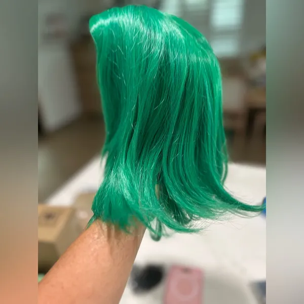 NEW Green Bob Wig Cosplay Costume Halloween Synthetic Hair - Image 2