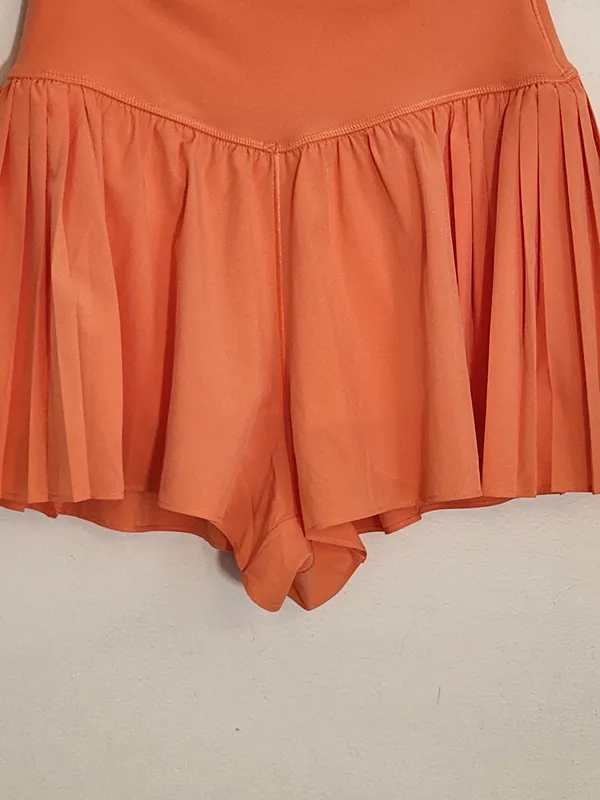 Aerie OFFLINE Real Me Coral Pleated Flowy Shorts Size Medium NWT - Image 2