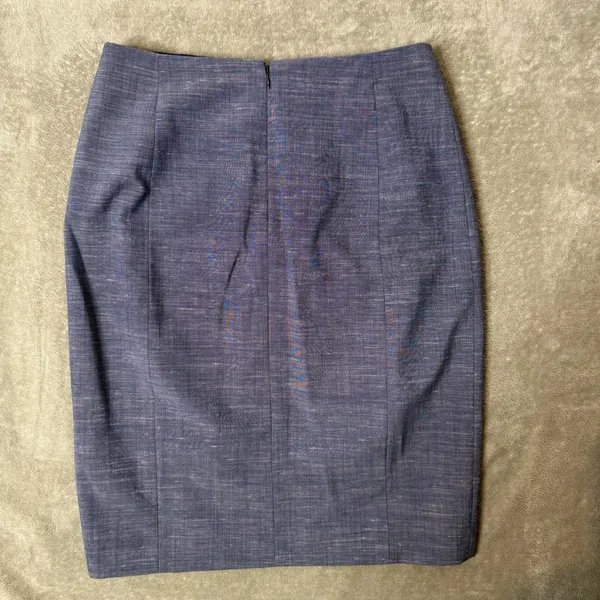 Antonio‎ Melani Blue Wool Blend Slub Pencil Skirt Size 6 Lined Career Office - Image 3