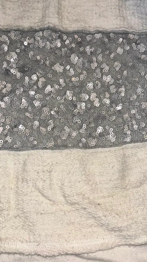 White Gray Sparkly Sweater - Image 4