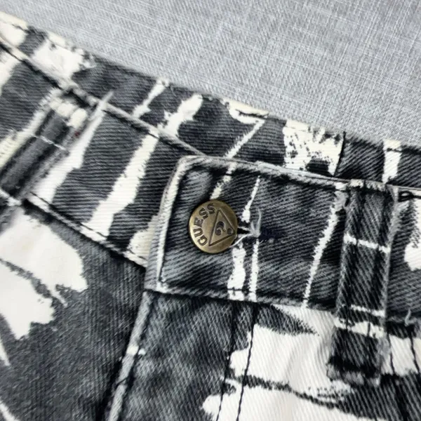 Vintage Guess By Georges Marciano Jeans Womens 28 Gray Zebra Skinny Ankle Zip - Image 12