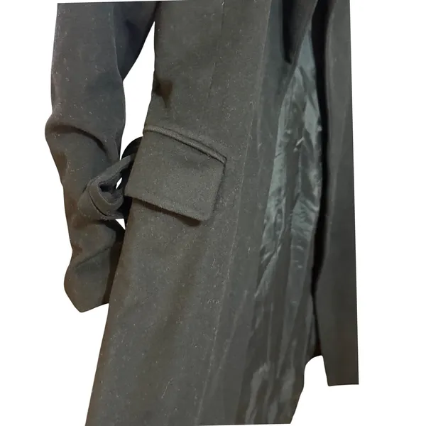 Banana Republic Black Lambswool Cashmere Blend Long Trench Coat XS Women‎ Black - Image 5