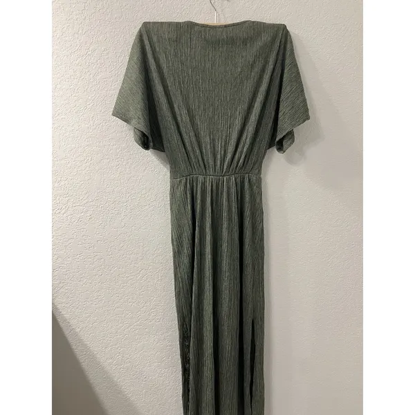 All In Favor Nwt Olive‎ Plisse Textured Dress Size S - Image 3