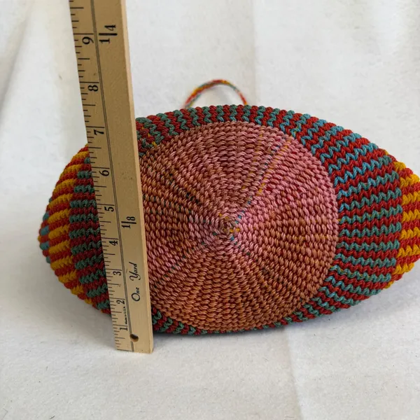 Boho Woven‎ Straw Tote Bag Multi Color Striped Beach Shoulder Bag Summer Purse - Image 9