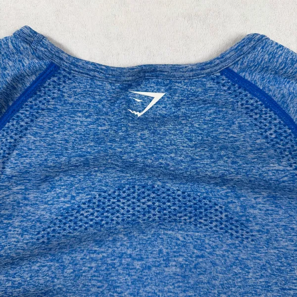 Gymshark Vital Seamless Long Sleeve Top Women’s S Blue Marl Thumbholes Workout - Image 4