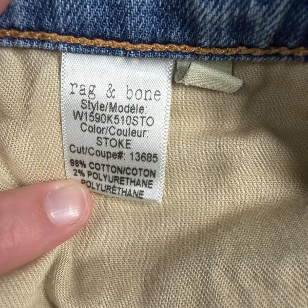 Rag & Bone Dre Boyfriend Jeans Womens 28 Blue Light Wash Mid Rise Distressed - Image 9