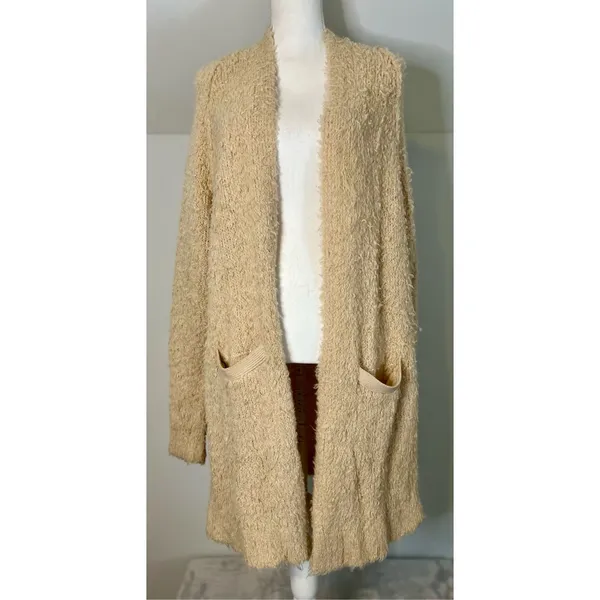 Free People Fuzzy Cardigan Sweater Wool Blend SMALL - Image 2