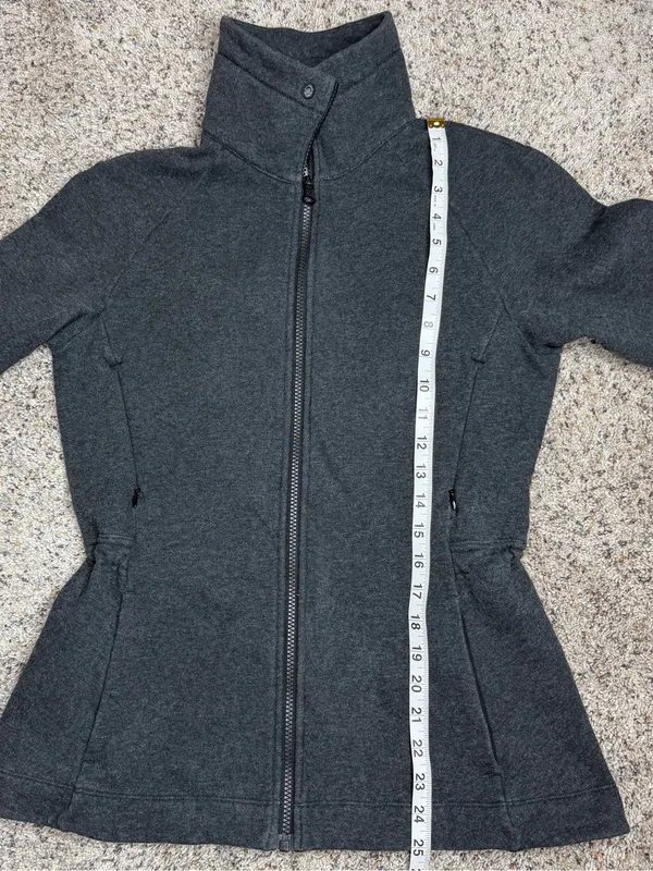 Lululemon &Go Take Off Fleece Jacket Heathered Black Gray 6 W4I61S Activewear - Image 11