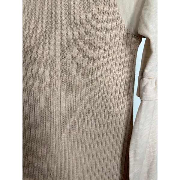 Free People Zou Bisou Sweater Dress Beige Ruffle Sleeve M‎ NWT Boho Chic - Image 7