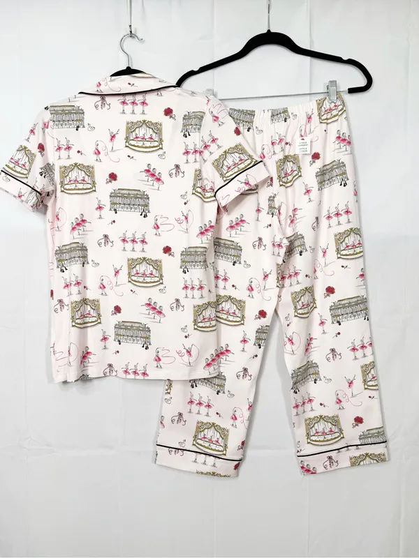 BedHead Swan Lake Short Sleeve Classic Stretch Jersey Cropped Pajama Set Ballet - Image 9