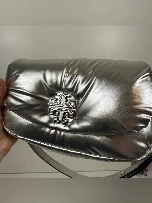 Tory Burch Britten Metallic Puffy Convertible Crossbody - Image 2