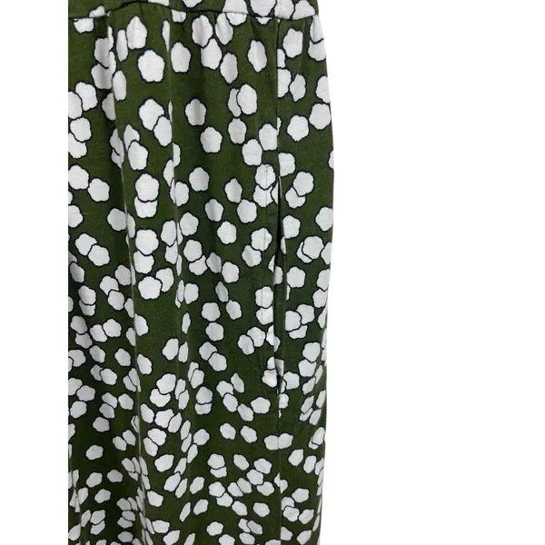 Boden Green White Floral Dress 8L Short Sleeve Fit & Flare Pockets Modal - Image 6