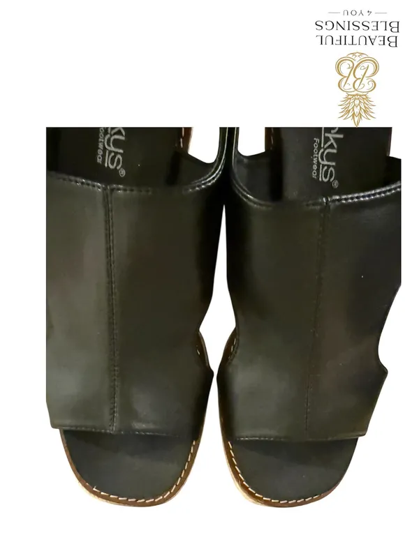 NWT Corkys “Freddie” Wedge Sandals Black Size 8 Platform Espadrille Slingback - Image 7